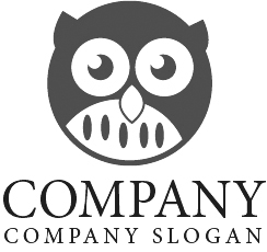 ロゴ作成サンプルです フクロウ 丸 動物 ロゴ マークデザイン177