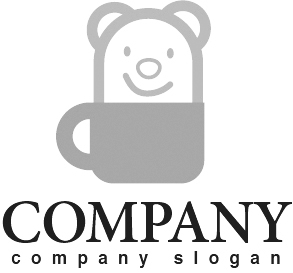 ロゴ作成サンプルです クマ 動物 かわいい カップ ロゴ マークデザイン331をイメージしたロゴデザインです