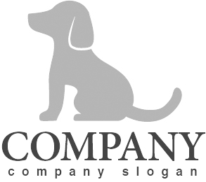 ロゴ作成サンプルです 犬 仔犬 シルエット おすわり ロゴ マークデザイン356をイメージしたロゴデザインです
