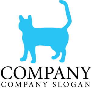 ロゴ作成サンプルです 猫 シルエット 尻尾 ロゴ マークデザイン362をイメージしたロゴデザインです