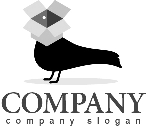 ロゴ作成サンプルです 箱 カラス 鳥 ロゴ マークデザイン390をイメージしたロゴデザインです