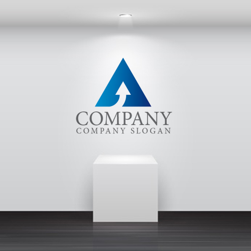 ロゴ作成サンプルです A 上昇 矢印 三角 ロゴ マークデザイン234をイメージしたロゴデザインです