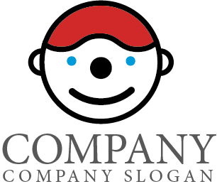 ロゴ作成サンプルです 笑顔 人 帽子 赤ロゴ マークデザイン443をイメージしたロゴデザインです