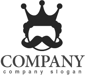ロゴ作成サンプルです 人 王様 王冠 髭 ロゴ マークデザイン7をイメージしたロゴデザインです