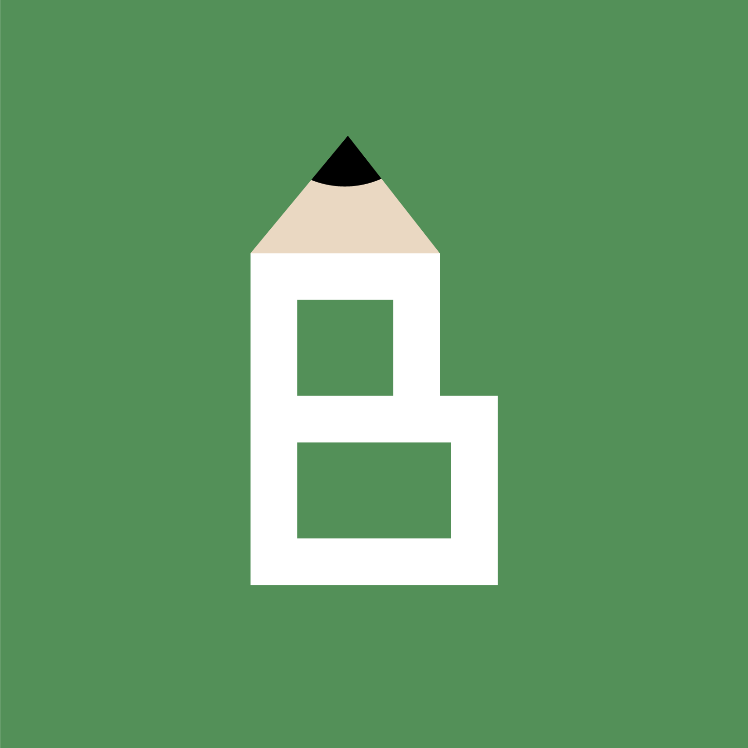 アイコンサンプルです B 鉛筆 学校 ロゴ アイコンデザイン010をイメージしたアイコンデザインです