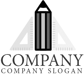 ロゴ作成サンプルです 三角定規 鉛筆 ロケット ロゴ マークデザイン022をイメージしたロゴデザインです