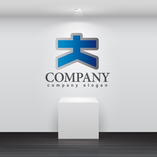 ロゴ作成サンプルです 大 漢字 人 上昇 ロゴデザイン057をイメージしたロゴデザインです