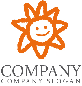 ロゴ作成サンプルです 太陽 顔ロゴ マークデザイン197をイメージしたロゴデザインです