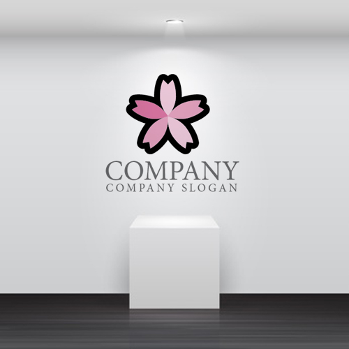 ロゴ作成サンプルです 花 桜 ロゴ マークデザイン432をイメージしたロゴデザインです