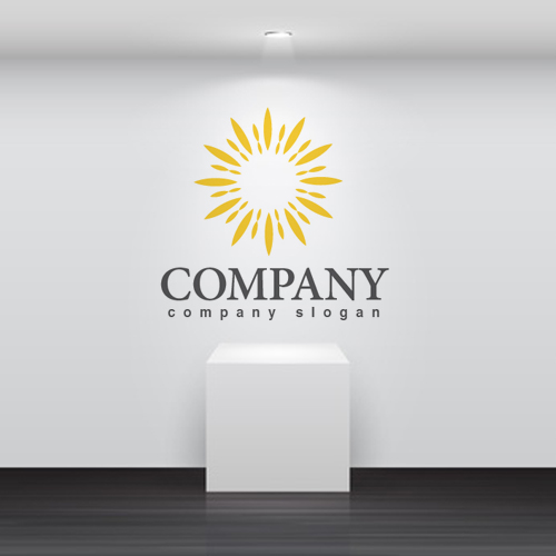 ロゴ作成サンプルです 太陽 光 輝き 花火 ロゴ マークデザイン