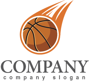 ロゴ作成サンプルです バスケット ボール 炎 ロゴ マークデザイン001をイメージしたロゴデザインです