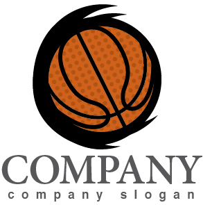 ロゴ作成サンプルです バスケット ボール 曲線 ロゴ マークデザイン012をイメージしたロゴデザインです