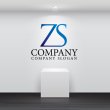 画像2: Z・S・三角・シンプル・アルファベット・グラデーション・ロゴ・マークデザイン3034 (2)