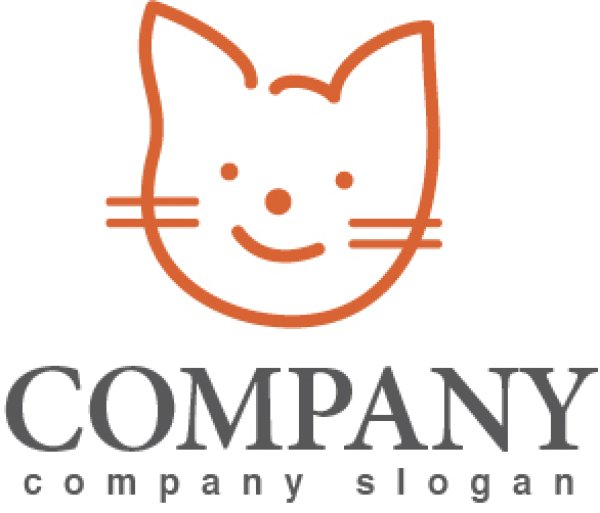 画像1: 猫・動物・線・ヒゲ・ロゴ・マークデザイン222 (1)