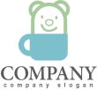 画像1: クマ・動物・かわいい・カップ・ロゴ・マークデザイン331 (1)
