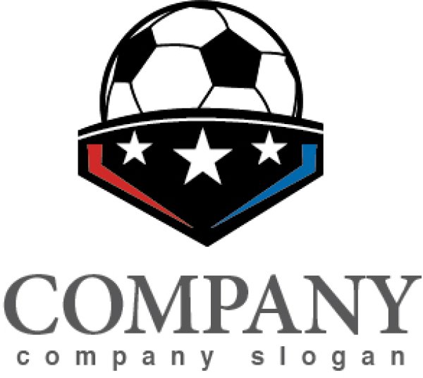 画像1: サッカー・ボール・星・ロゴ・マークデザイン002 (1)