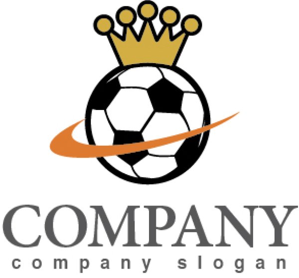 画像1: サッカー・ボール・王冠・ロゴ・マークデザイン003 (1)